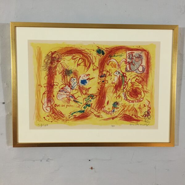 Pierre Alechinsky: ”Gyldent abstrakt motiv”.