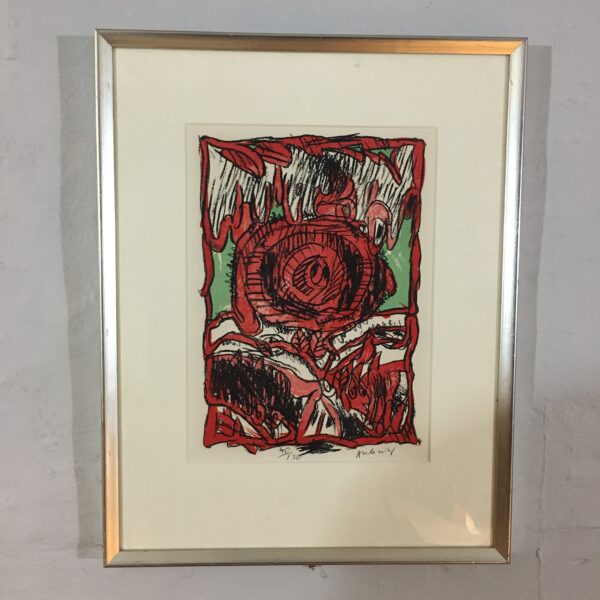 Pierre Alechinsky: ”Komposition rose”