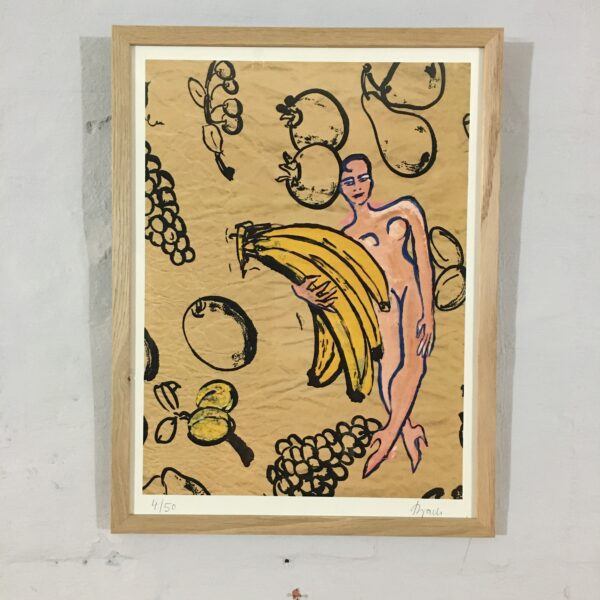 Elvira Bach: ”Nøgen kvinde med en frugt”