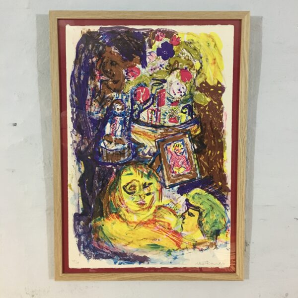 Niels Reumert: ”Familieportræt”. Originalt litografi.