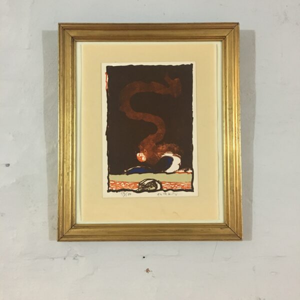 Pierre Alechinsky: Originalt litografi, ”Vie rouge”